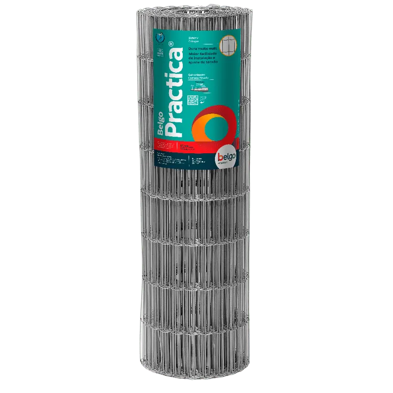 Tela Soldada Belgo Practica 5x10cm 2,03m x 25m Fio 2,00mm