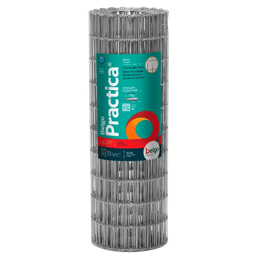 Tela Soldada Belgo Practica 5x10cm 1,52m x 25m Fio 2,00mm