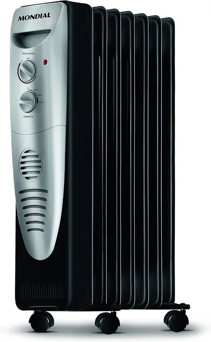 Aquecedor a Óleo Mondial A-06 Preto e Prata 1500W 220V