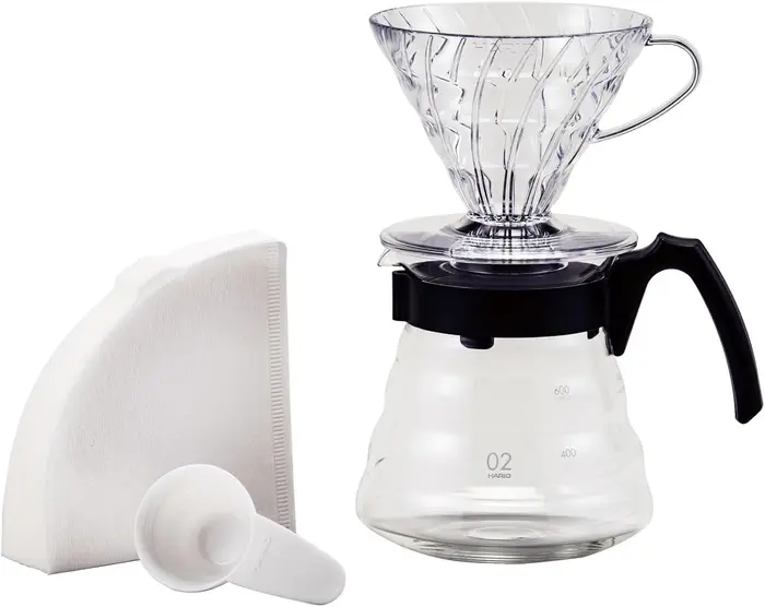 Kit V60 para Passar Café Craft Hario - 4 Xícaras - Transparente