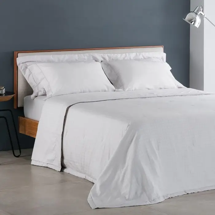 Buddemeyer Jogo de Cama Casal Cetim 300 Fios Damask Square 100% Algodão Bege Palha 4 peças