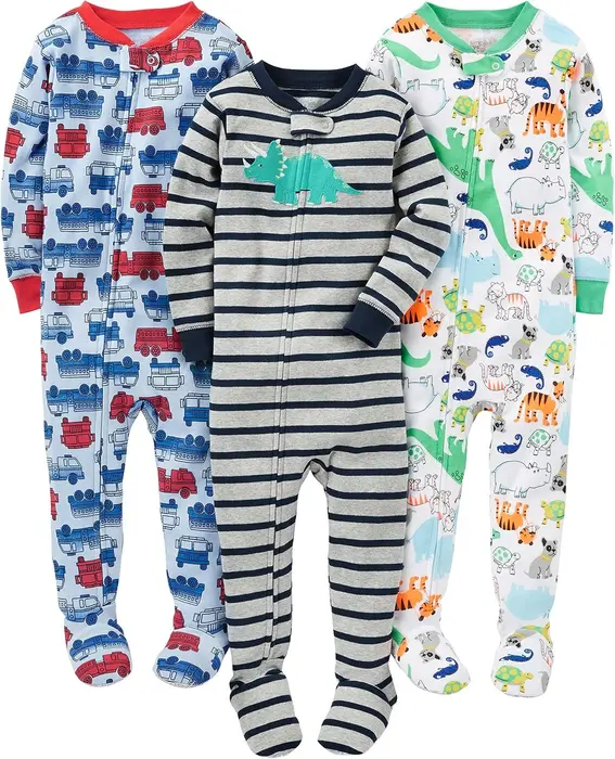 Macacão de dormir para bebês Simple Joys by Cartereapos;s - Pijama de algodão com pés justos