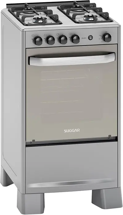 Fogão Suggar Select FGISL410PRIX 4 Bocas Inox com Trempes Duplas e Porta Espelhada