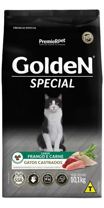 Golden Special Alimento para Gatos Castrados Sabor Frango e Carne 10,1 kg