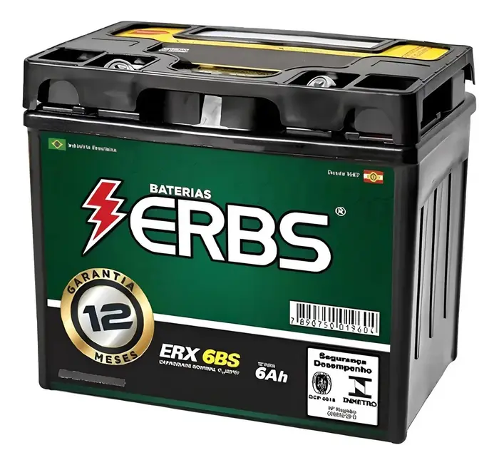 Bateria Erbs ERX-6BS para Moto - Compatível com Honda e Yamaha