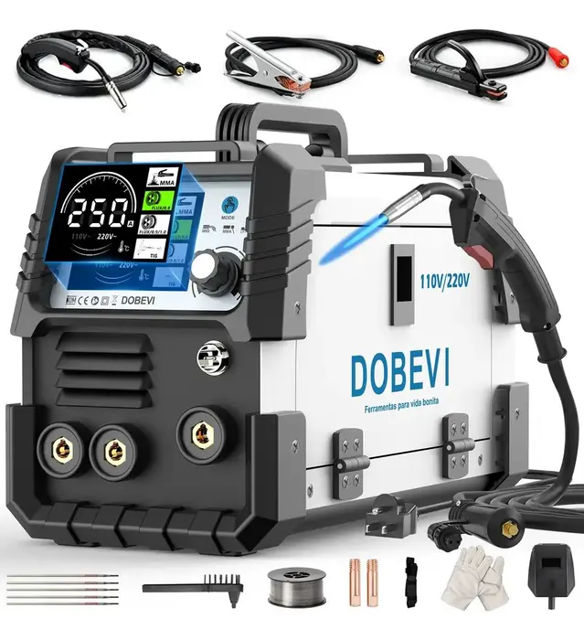 Máquina de Solda Dobevi 3 em 1 Bivolt MMA MIG TIG com LCD
