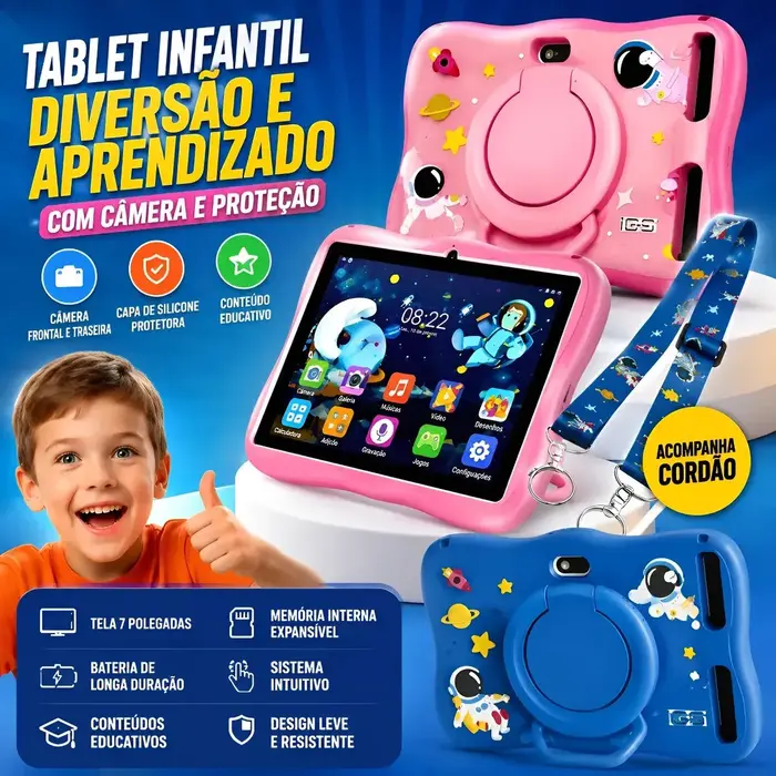 Tablet Astronauta Infantil 7" Android 128GB 6GB RAM
