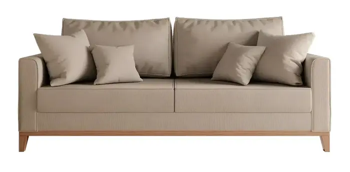 Sofá Mobly Beny 180 cm 3 lugares Linho Bege