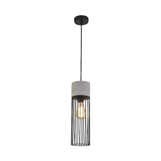 Luminária Pendente Strong 1xE27 Cinza e Preto - TASCHIBRA