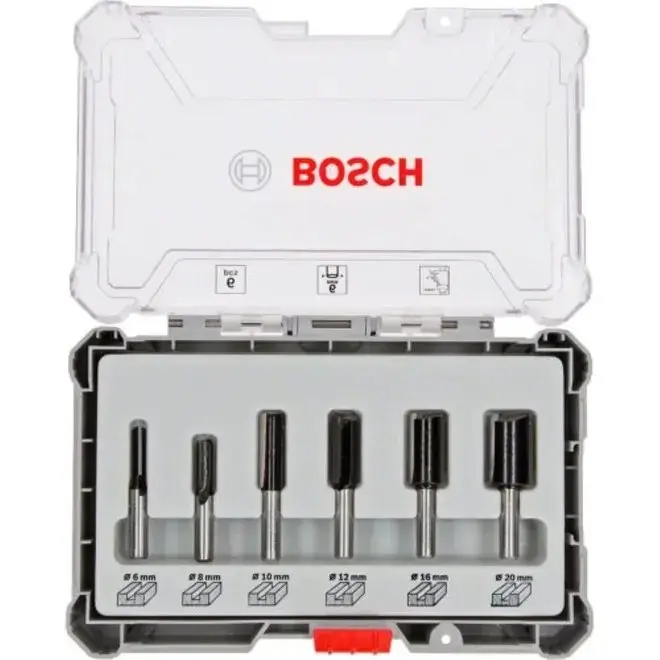 Jogo de Fresas Retas 6 Peças 6 a 20mm - BOSCH