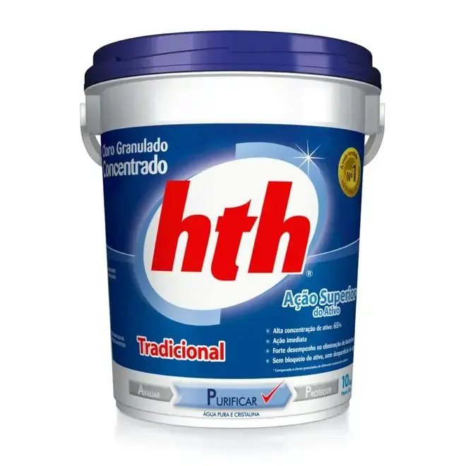 Cloro Concentrado Tradicional 10KG HTH - 65% Cloro Ativo