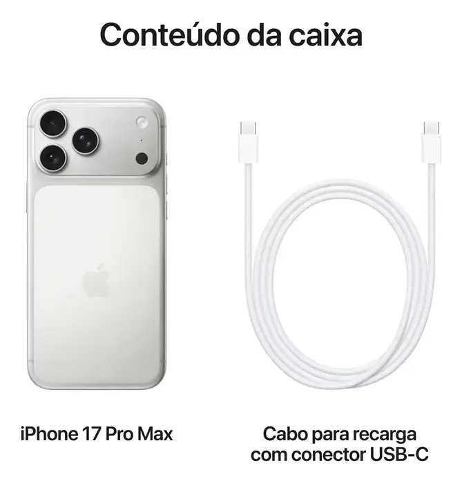 iPhone 17 Pro Max 256GB - Prateado - Distribuidor Autorizado