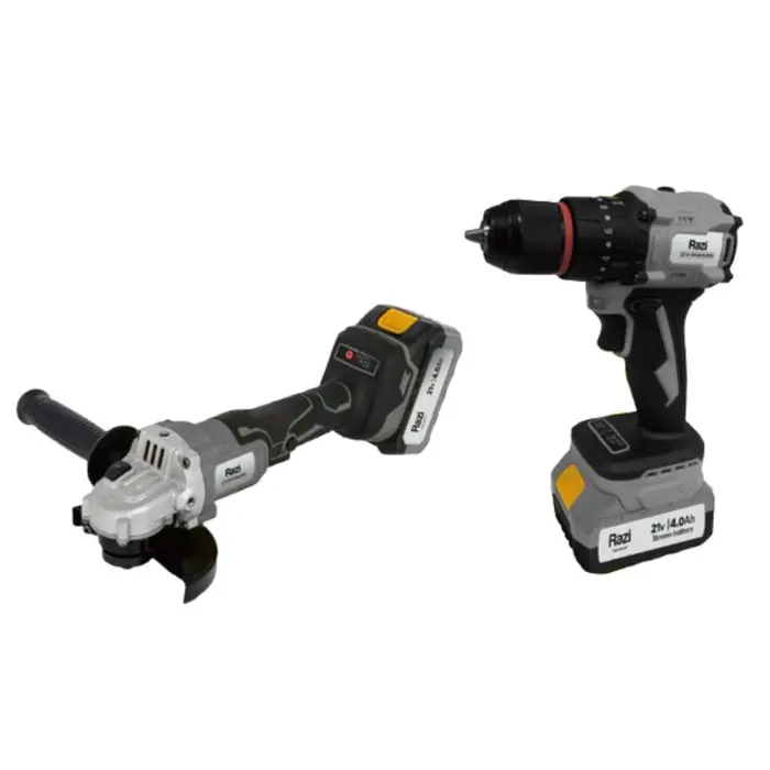 Kit Furadeira Parafusadeira 21V 4.0Ah + Esmerilhadeira Brushless Razi