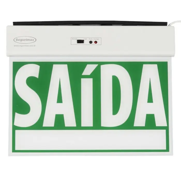 Sinalização LED Saída de Emergência 1 Face Adesivo/Seletor Segurimax