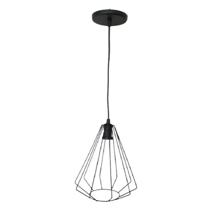 Pendente Cone Aramado em Metal para 1 Lâmpada E27 Art Line