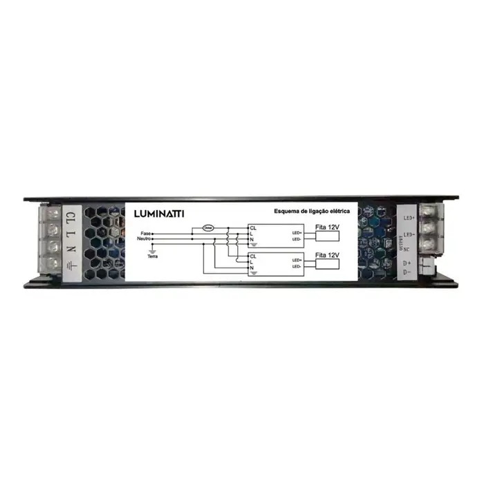 Driver para Fita Led LM1359 Entrada 12V Saída 220V Luminatti