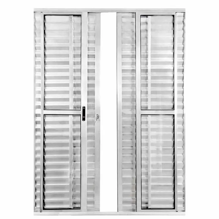 Porta Balcão Veneziana 6 Folhas Alumínio Brilhante Lux