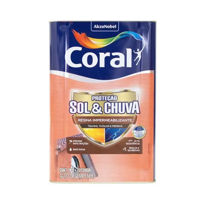 Resina Impermeabilizante Sol eamp; Chuva 18L Coral