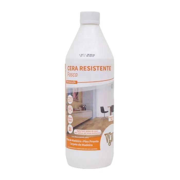 Cera Restauradora para Piso de Madeira Fosco 1L Weamp;W