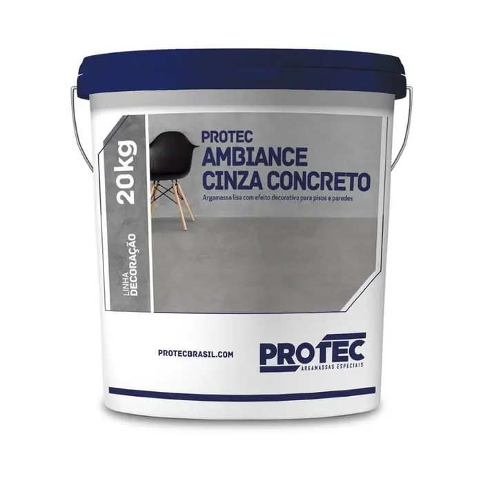 Argamassa Cimento Queimado Piso e Parede Cinza Concreto 20Kg Protec