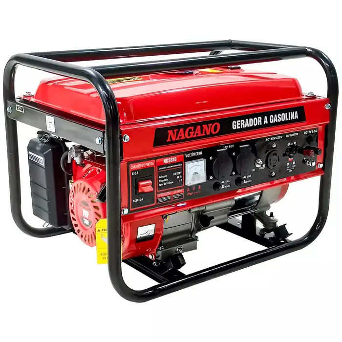 Gerador de Energia 3.6 KVA Gasolina Monofásico 110v/220v 7hp