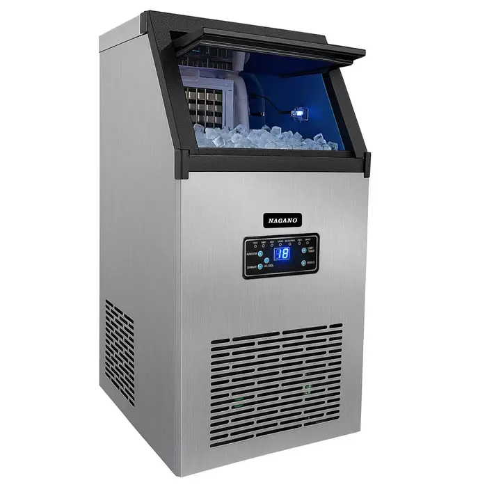 Máquina de Gelo 50kg/dia 15 Litros Reservatório Inox Tipo Cubo