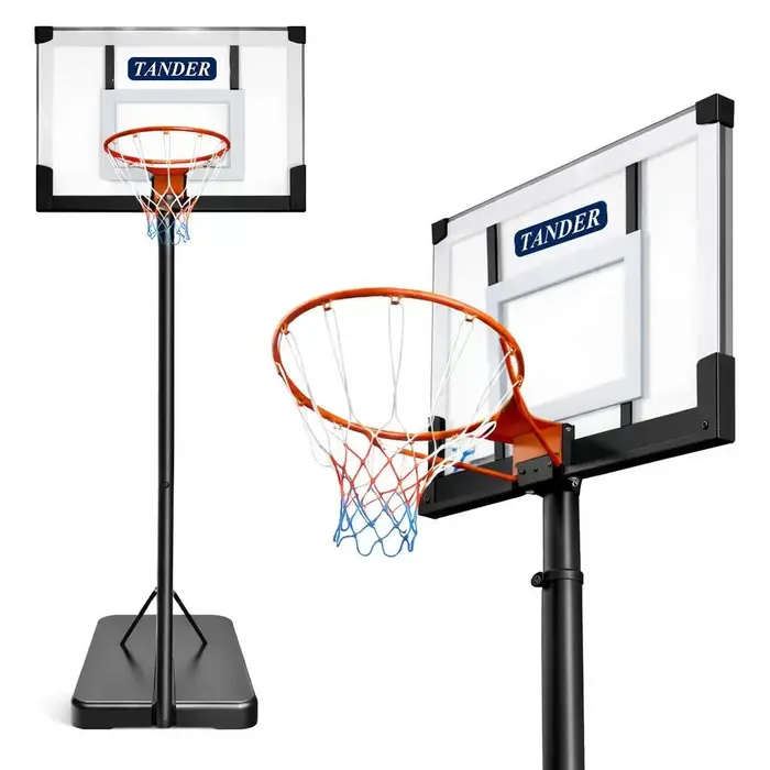Tabela de Basquete Portátil Móvel Altura Ajustável 1,08 até 3,05 M Aro 45cm