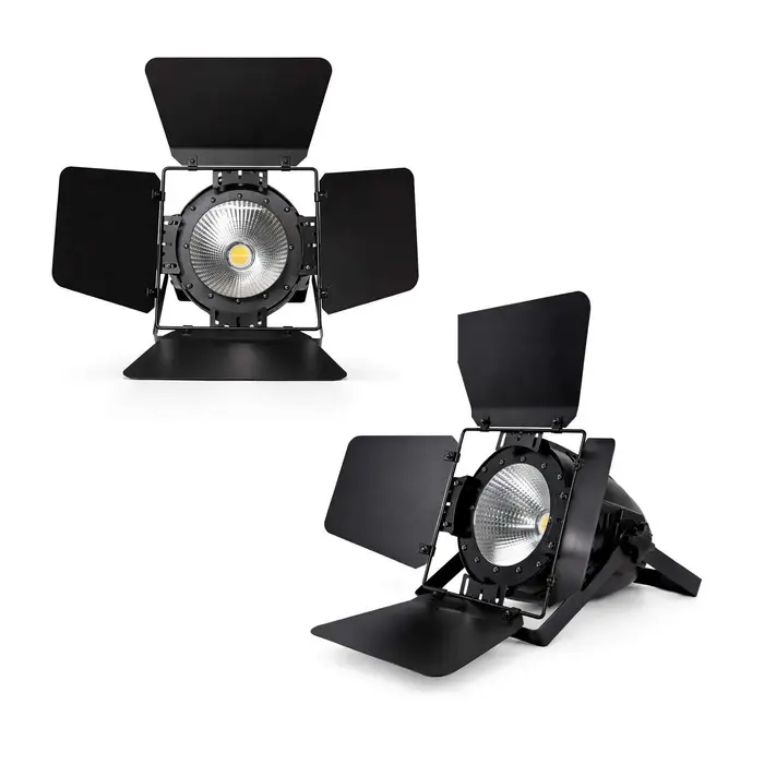Kit 2 Refletores em LED COB Par 200W Branco Quente/Frio com DMX