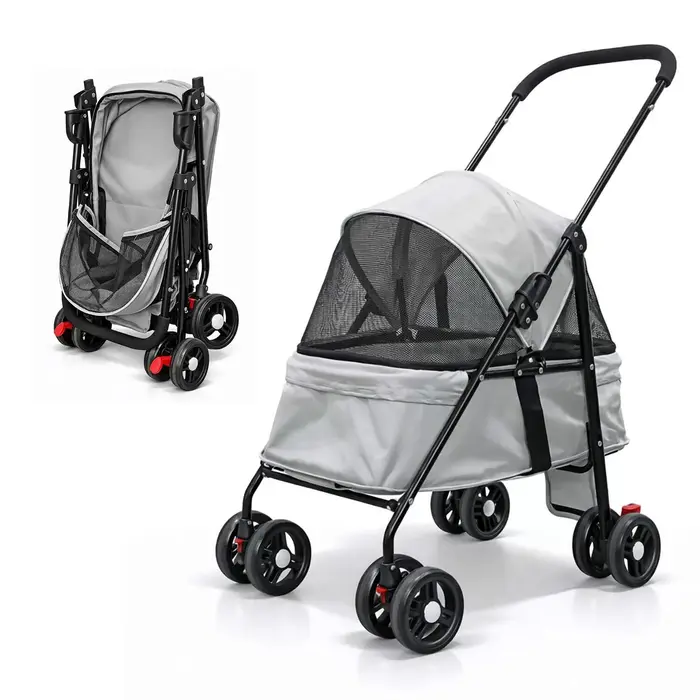 Carrinho de Passeio Pet para Cães e Gatos 10kg Dobrável