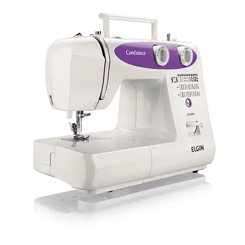 Máquina de Costura Confiance JX-6000 – Branca-Lilás