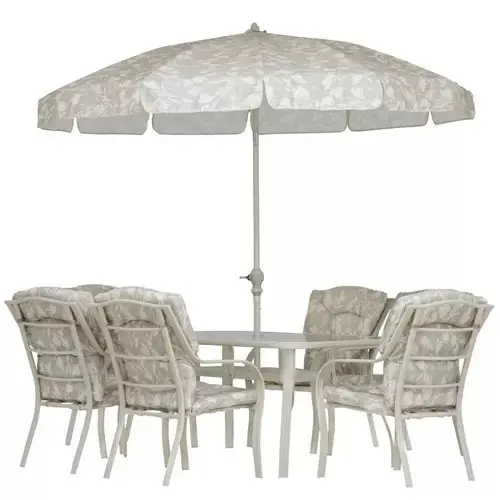 Conjunto Bali 8 Peças – Cadeira, Mesa, Guarda-Sol
