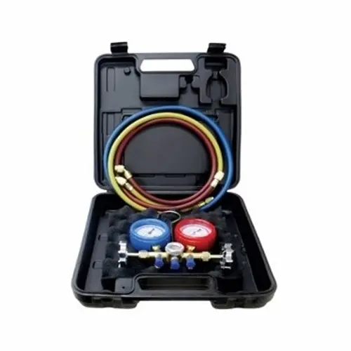 Kit Manifold 1/4 Pol e 5/16 Pol com Maleta, Mangueira 90 CM – R410A