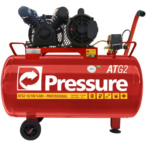 Compressor de Ar Monofásico, 100 Litros, 2CV, 140 Libras