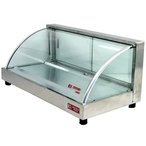 Estufa Vitrine Curva Simples com Gelo – Linha Prata VCP90