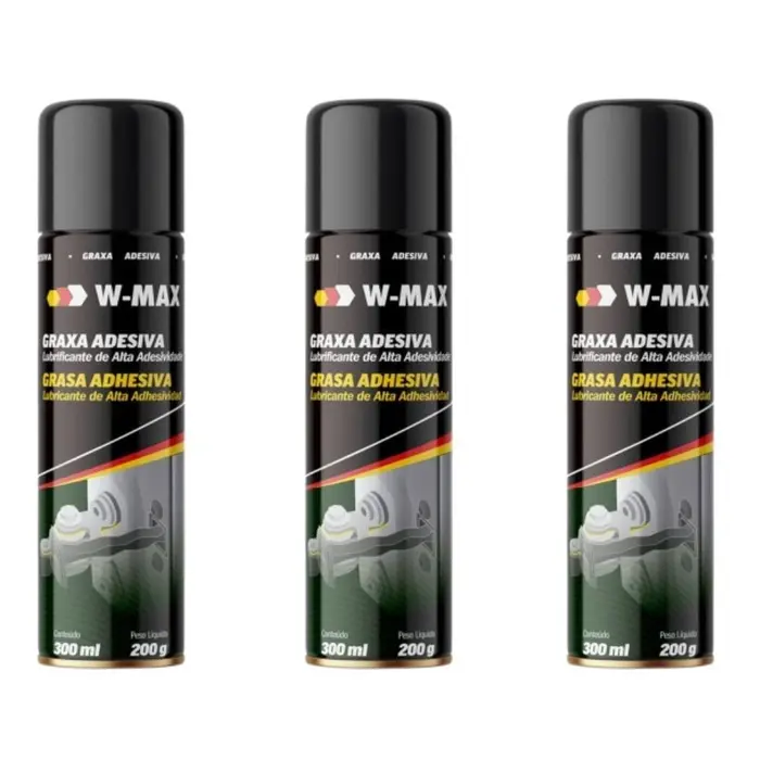 Kit 3 Graxa Adesiva Spray W-Max 300ml WURTH-K9312