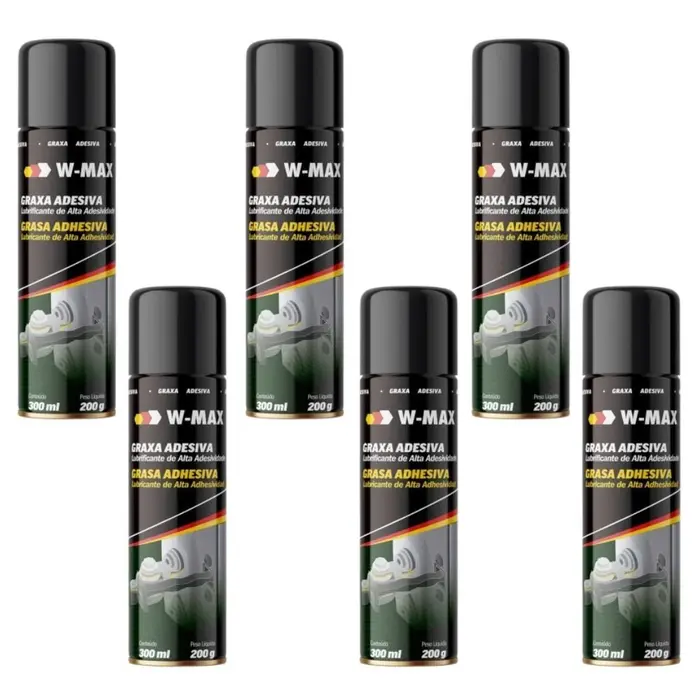 Kit 6 Graxa Adesiva Spray W-Max 300ml W-MAX BY WURTH-K9313