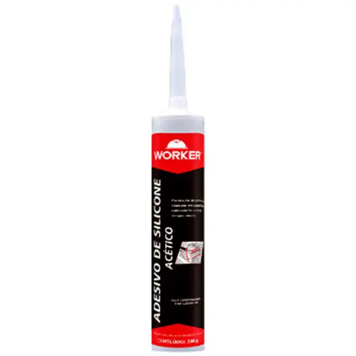 Silicone Acético Vermelho Tixotrópico Alta Temperatura 260g com 12 Unidades WORKER-281069