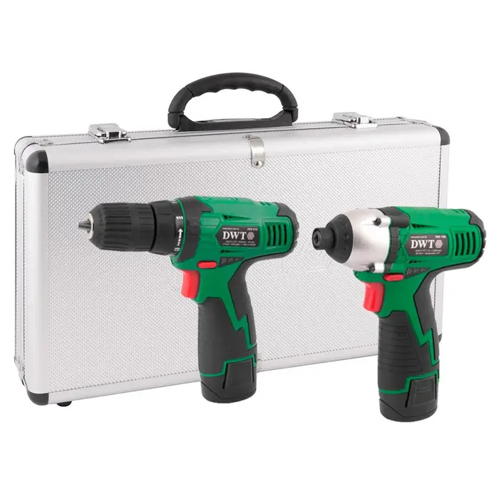 Combo Parafusadeira/Furadeira + Parafusadeira de Impacto com 2 Baterias 10,8V Li-Ion Carregador e Maleta DWT BY VONDER-6005108108