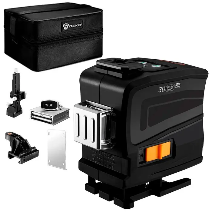 Nível a Laser Profissional 12 Linhas Verdes e 30 metros com Controle Remoto Bolsa e Acessórios DEKO-LL12-GTD
