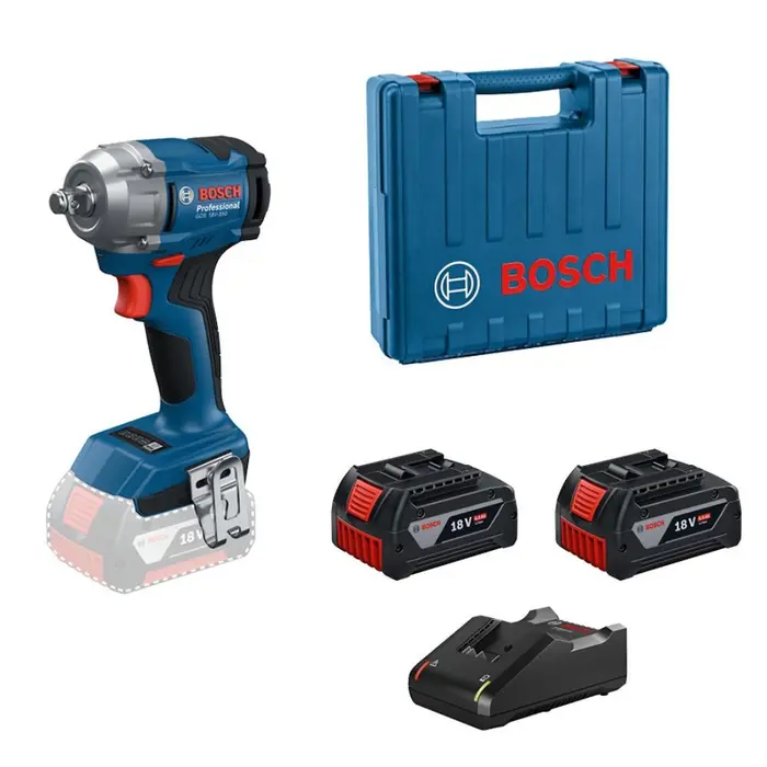 Chave de impacto 1/2Pol. GDS 18V-350 com 2 Baterias 18V e Maleta BOSCH-06019M50E1-000
