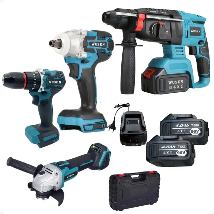 Kit Maleta 4 Ferramentas Furadeira Martelete Esmerilhadeira